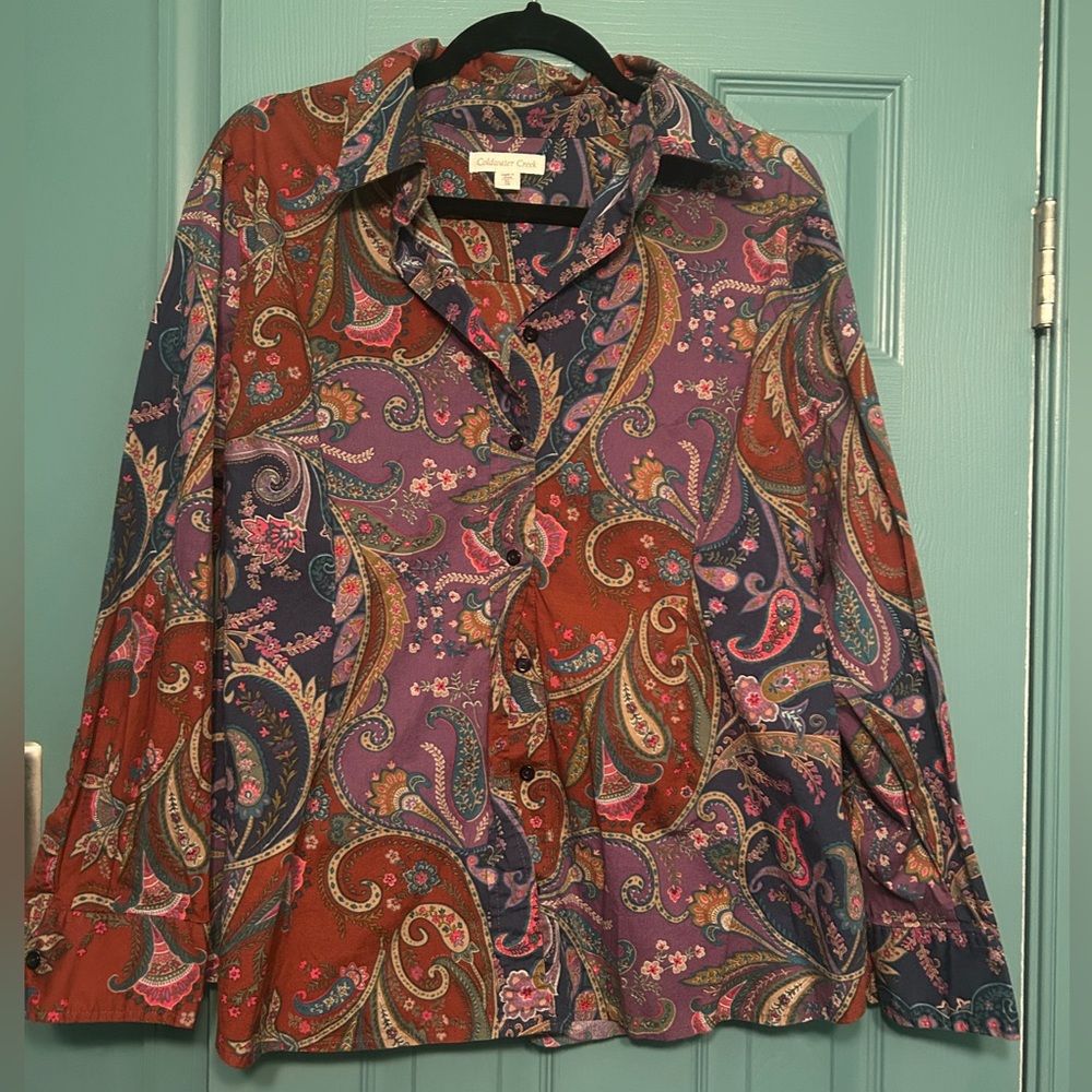 Coldwater Creek paisley button down